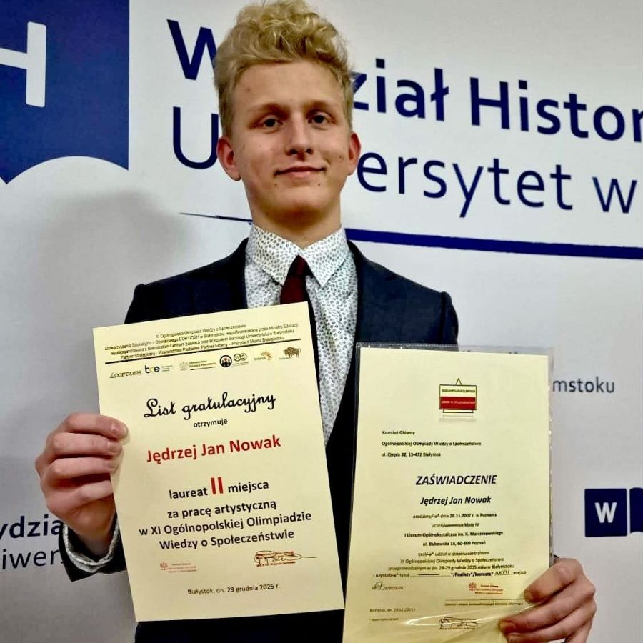 SUKCES w Olimpiadzie Wiedzy o Społeczeństwie COPTIOSH